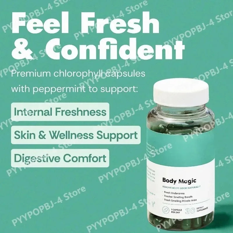 Chlorophyll Capsules Parsley & Peppermint | Vegan 30ct Herbal Supplement Qst