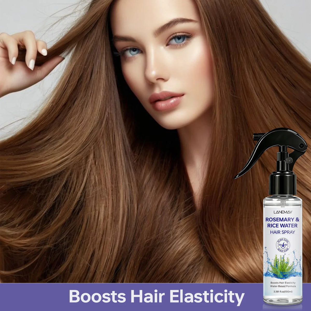 Rosemary & Rice Water Hair Spray – Hydrating Leave-In Mist Leave-In Hair Spray Qst