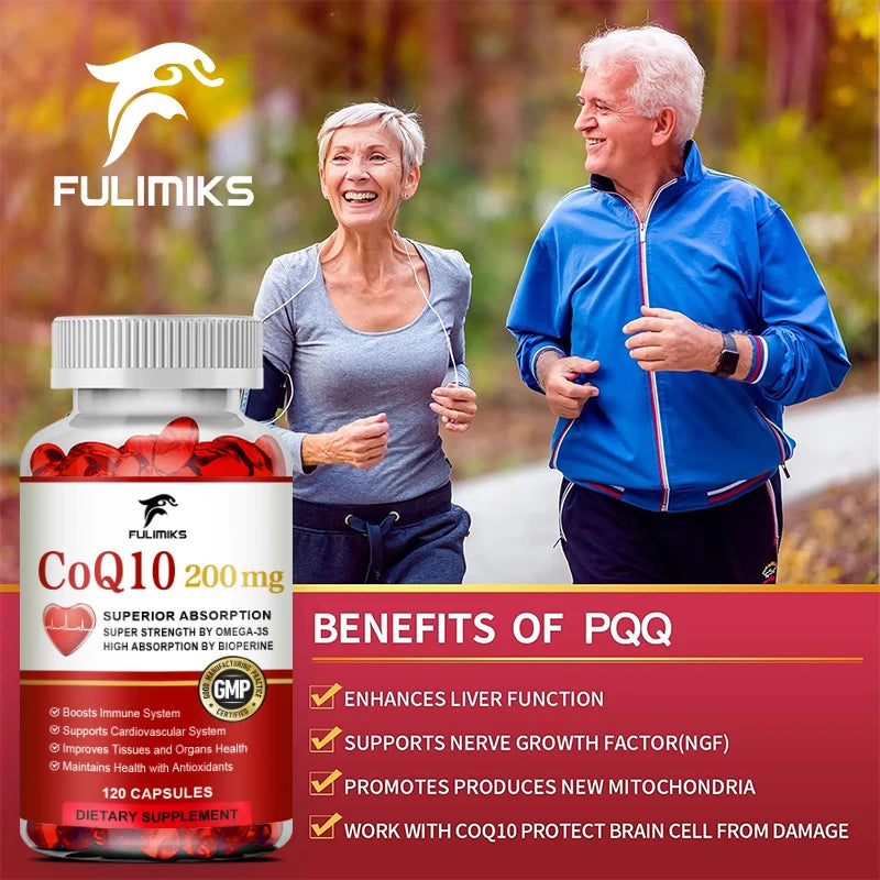 Fulimiks CoQ10 200mg Capsules – Energy & Antioxidant Support CoQ10 Supplement Qst