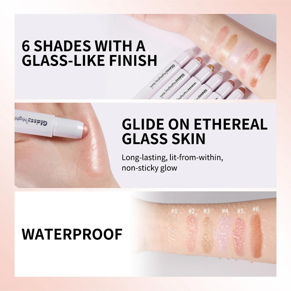 Glass Glow Highlighter Pen – Illuminator, Concealer & Eyeshadow Highlighter Makeup Pen Qst