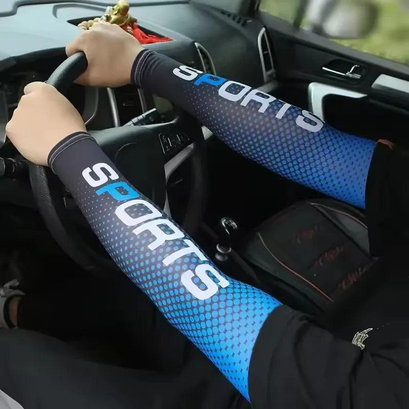 Ice Silk UV Protection Arm Sleeves – Unisex Cooling Anti-Slip UV Protection Arm Sleeves Qme