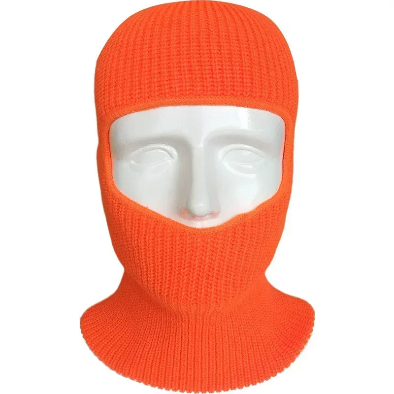 Knitted Full Face Balaclava – Warm Thermal Winter Ski Mask Winter Ski Balaclava Qme fluorescent orange 2pcs