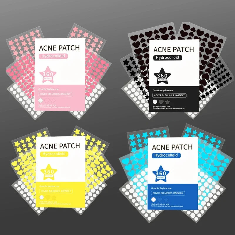 Colorful Hydrocolloid Pimple Patches – 360pcs Invisible Spots Hydrocolloid Pimple Patches Qme