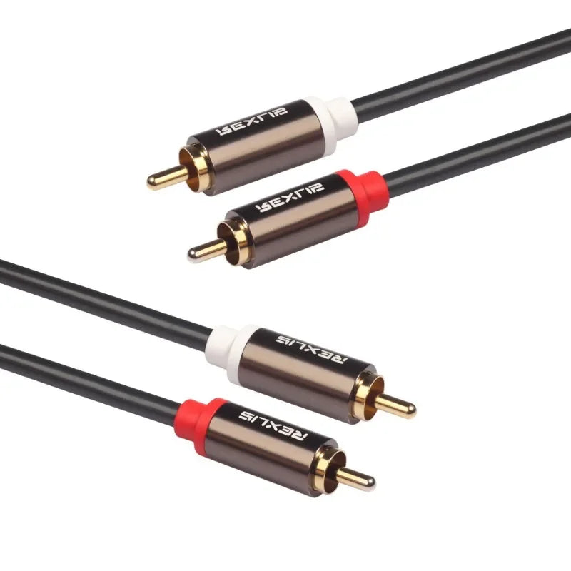 4-Head RCA Splitter Audio Cable – Gold-Plated Aluminum Alloy RCA Audio Cable Qme