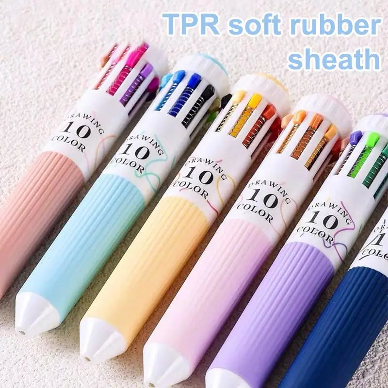 Retractable Multicolor Ballpoint Pen for Art, Drawing & Sketching Multicolor Ballpoint Pen Qme