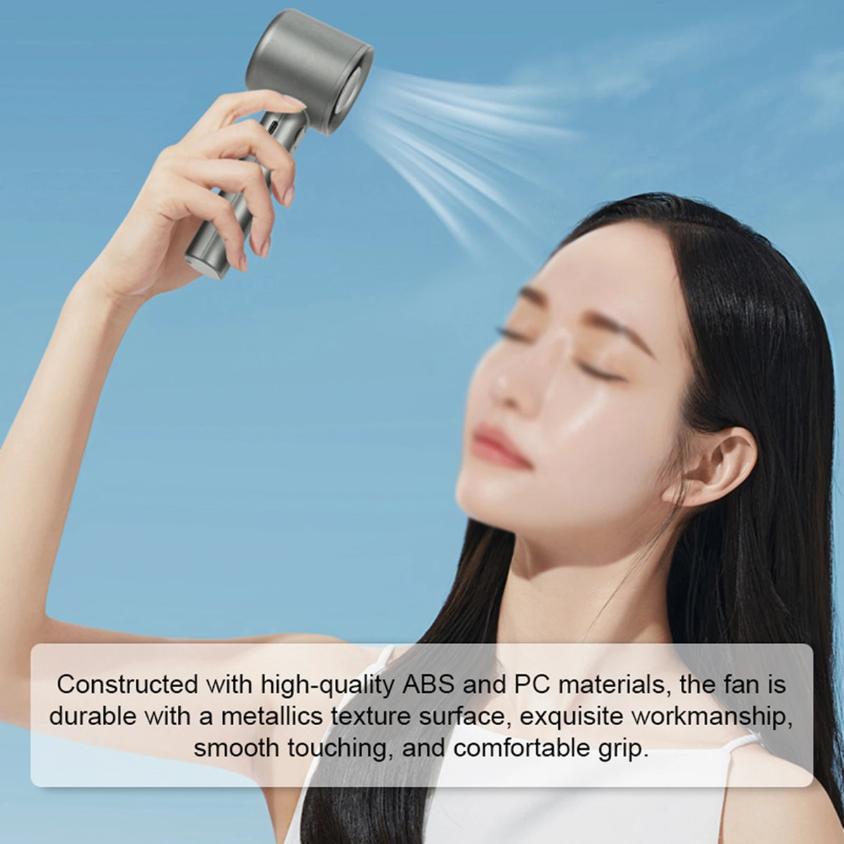 Portable Turbofan USB Rechargeable Fan – 120-Speed Display Portable Handheld Fan Qst