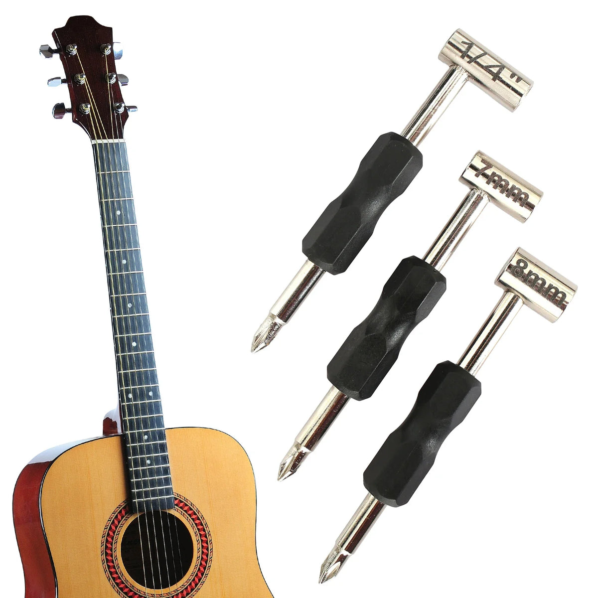 Magnetized Guitar Truss Rod Wrench – Taylor, Gibson, PRS & Ibanez Guitar Setup Tool Qme