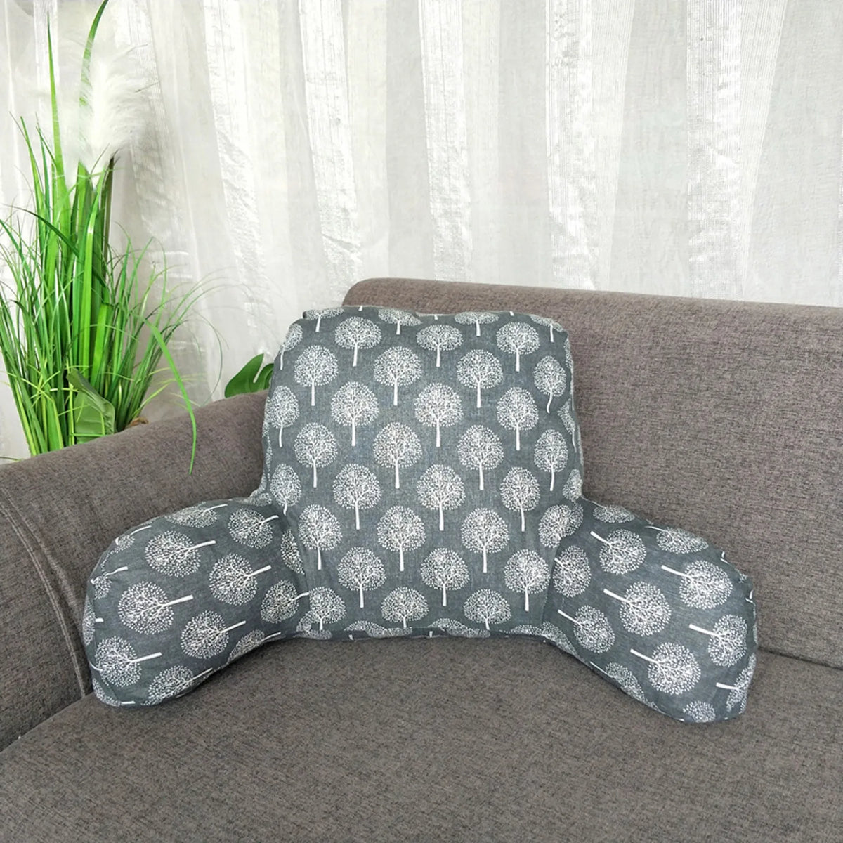 Printed Back Cushion with Arm Rest – Lumbar & Reading Support Back Support Cushion Qme C