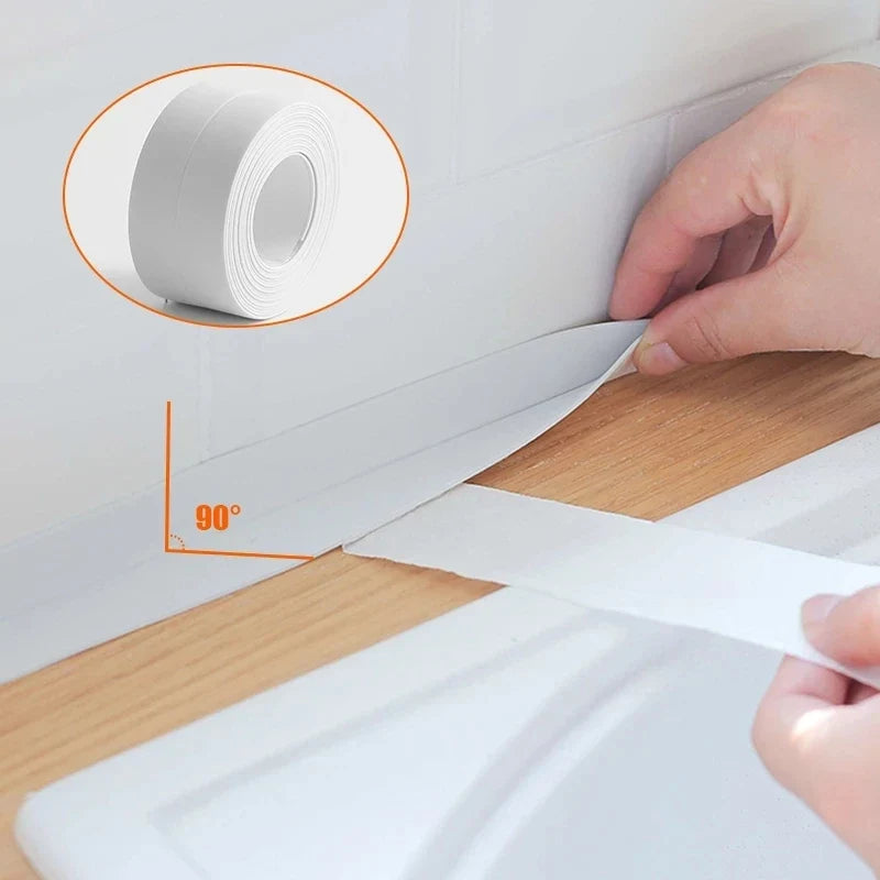 Waterproof Tile Sealing Tape | Kitchen & Bathroom Caulk Strip Tile Sealing Tape Qme