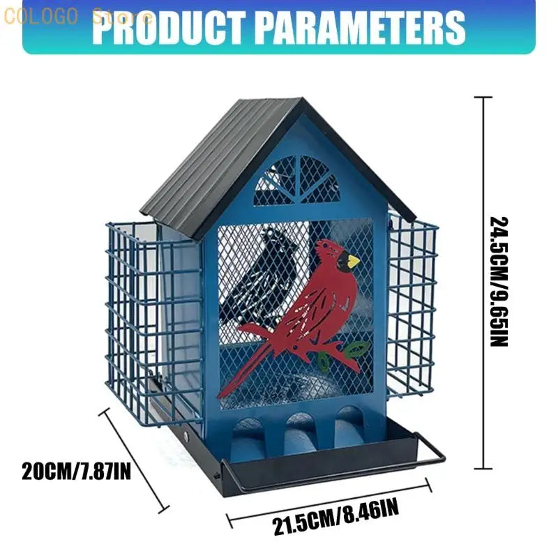 Decorative Iron Hanging Bird Feeder | Outdoor Garden Decor Hanging Bird Feeder Qme