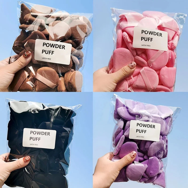 Mini Velvet Triangle Powder Puffs – Soft Makeup Blender Set Makeup Powder Puff Set Qme