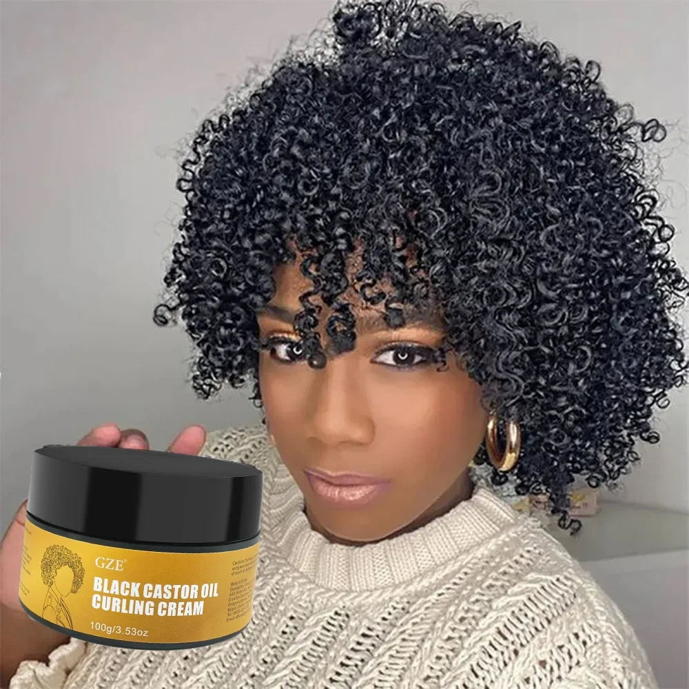 GZE Black Castor Oil Curl Defining Cream – Hydrates & Fights Frizz Curl Defining Cream Qme