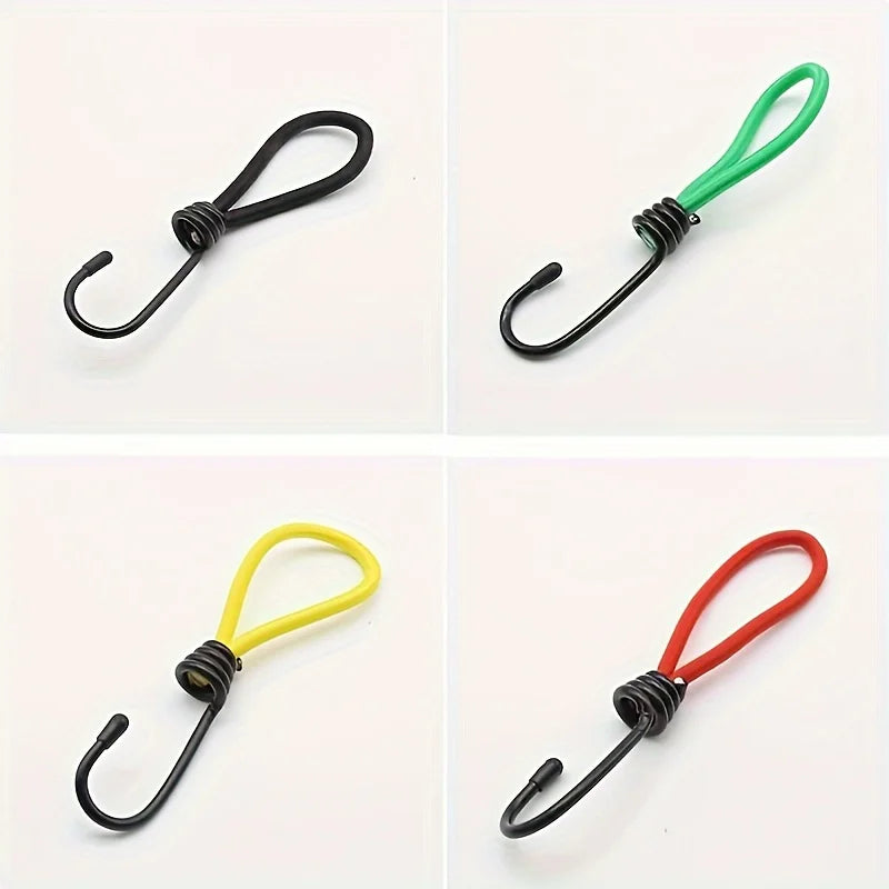 Heavy-Duty Elastic Bungee Cords Iron Spiral Hooks – 4pcs Bungee Cord Set Qme 4pcs