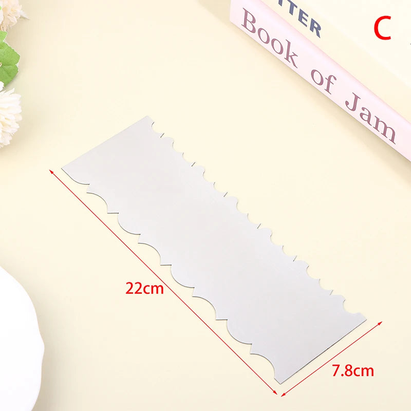 Stainless Steel Double-Sided Cake Scraper & Comb Tool Cake Decorating Tool Qst C