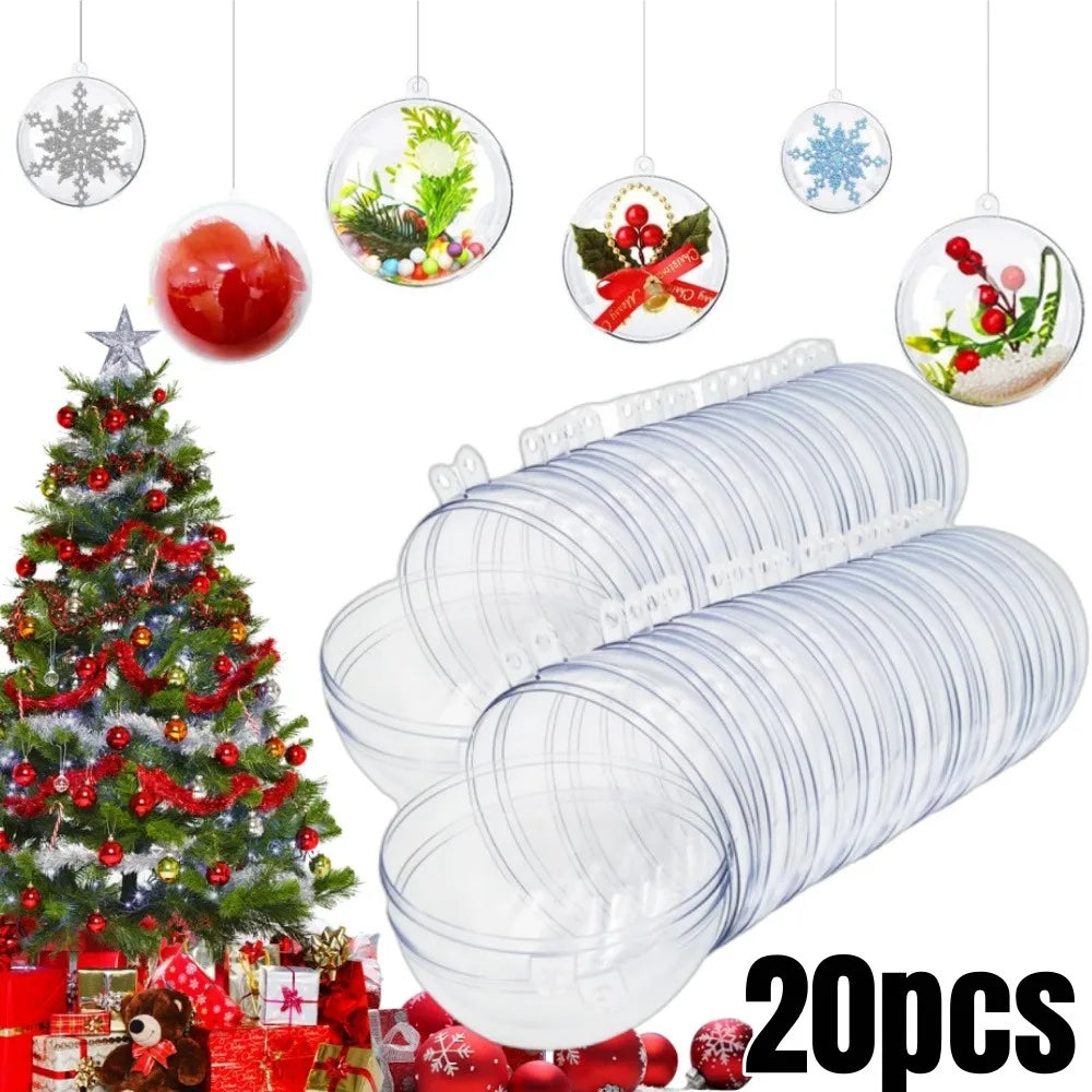 20 Pcs Fillable Christmas Ball Ornaments – Tree Decorations Christmas Ornaments Qme