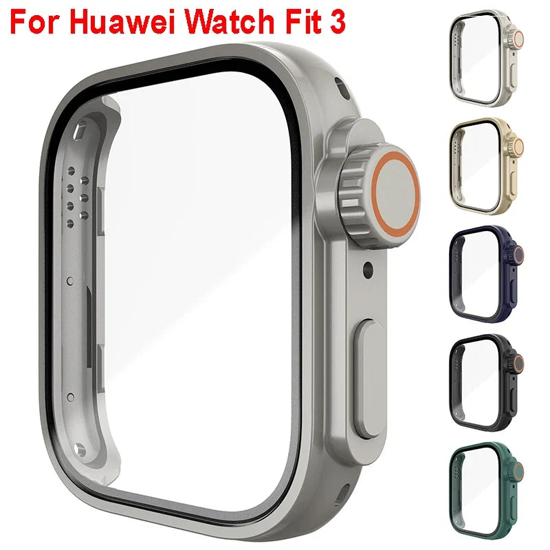 Tempered Glass Screen Protector Case for Huawei Watch Fit 3 Watch Screen Protector Qme