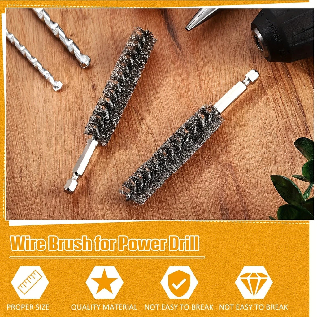 5-Pack Hex Shank Steel Wire Brush Set for Electric Drill Drill Wire Brush Set Qme