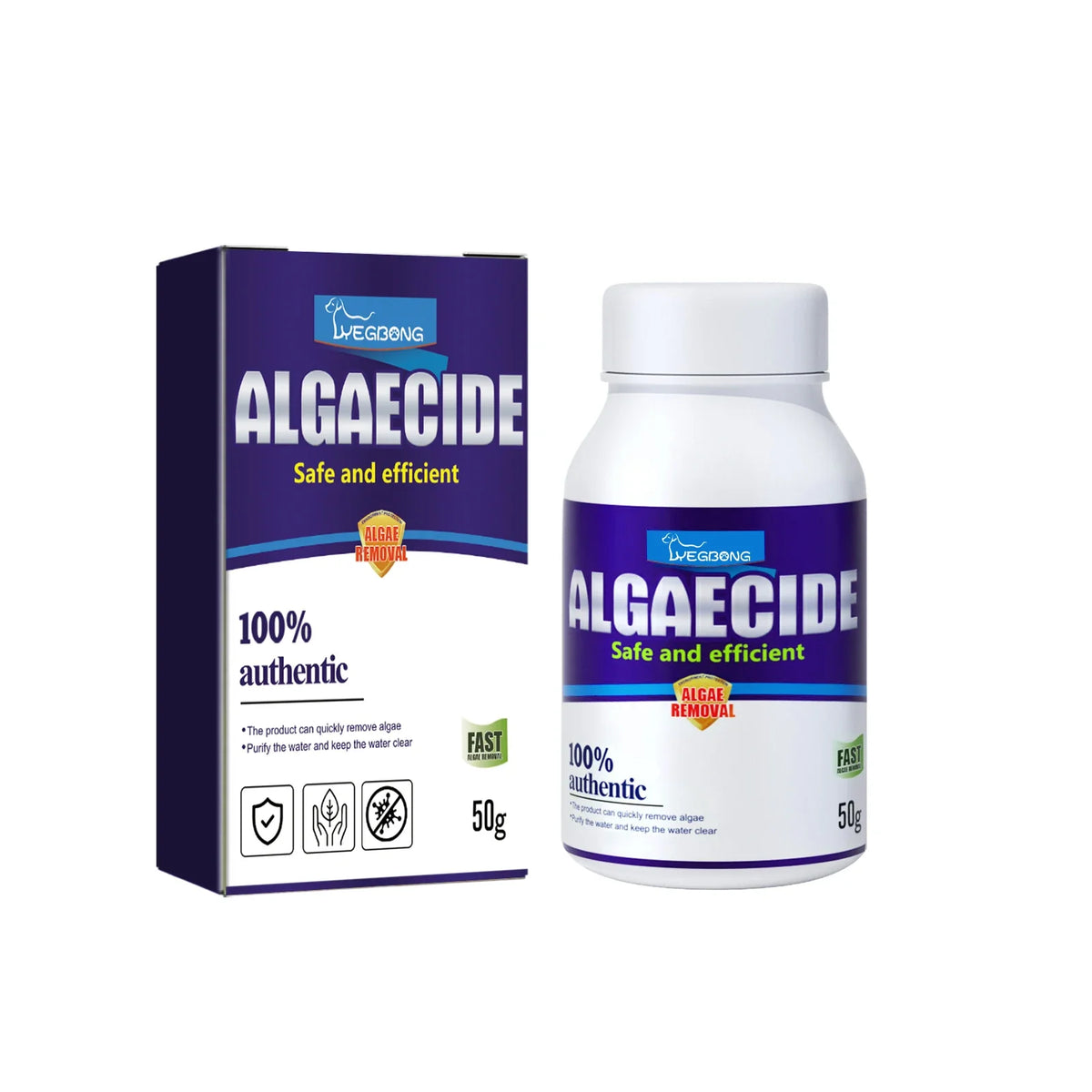 YEGBONG Aquarium Algae Removal Agent – Purify Tank Water Aquarium Algae Treatment Qme 50g Boxed