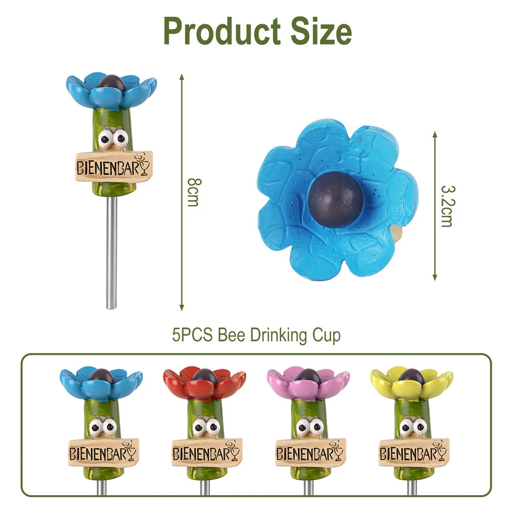 4-Pack Flower Bee & Butterfly Watering Station Garden Feeder Garden Pollinator Feeder Qst