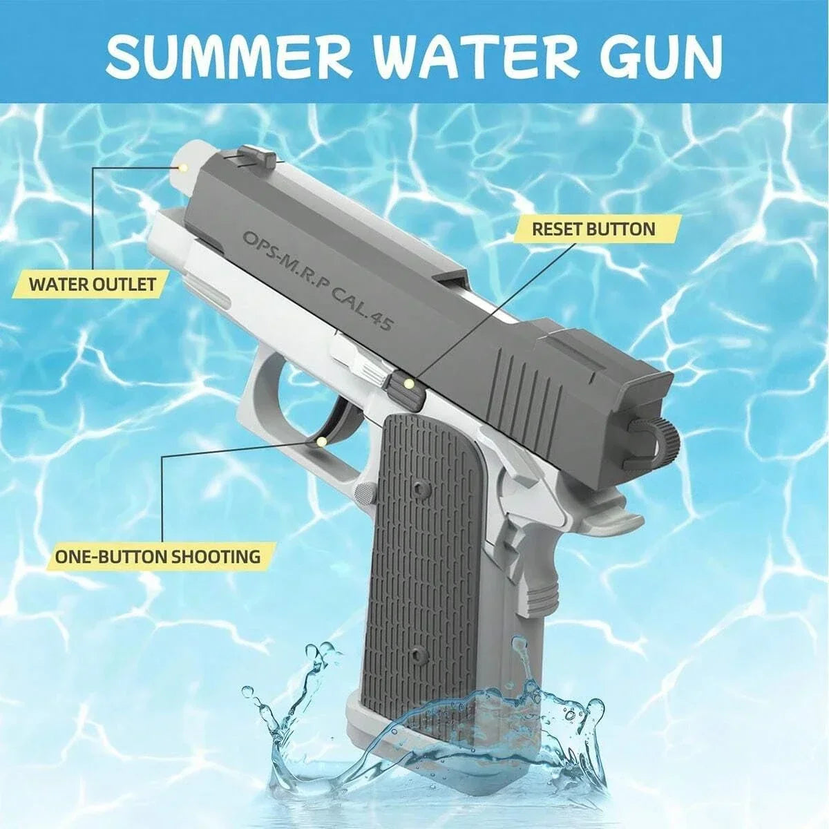 M1911 Squirt Gun Pistol Toy – Pool & Beach Water Fun Water Gun Toy Qme