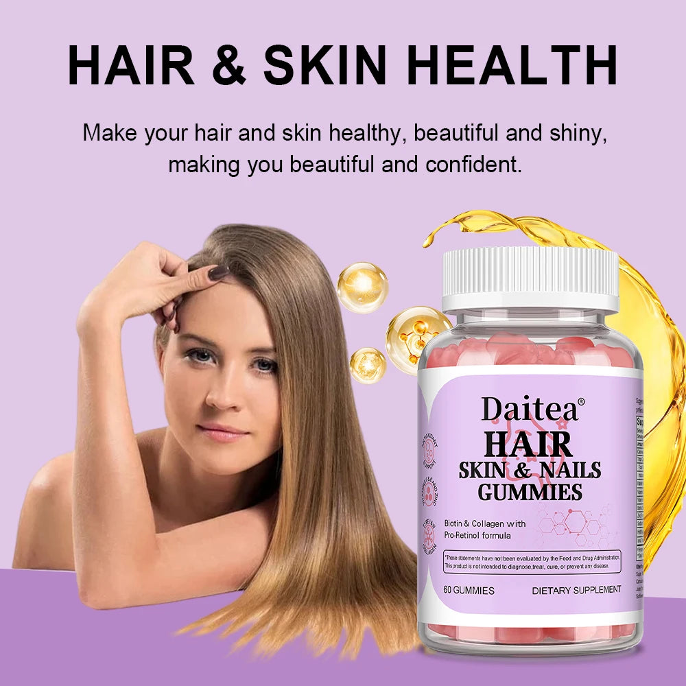 Collagen Gummies with Vitamin C & Biotin – Hair, Skin & Nails Collagen Supplement Gummies Qst