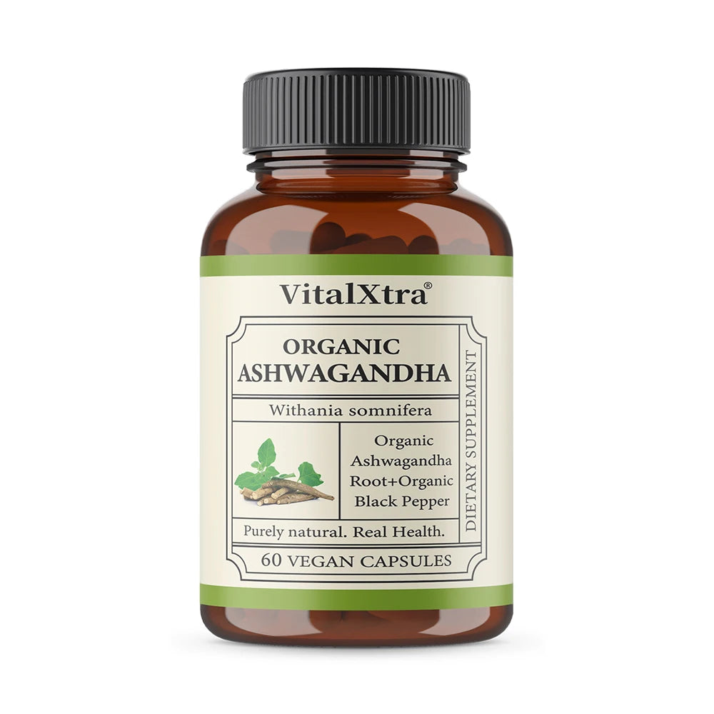 VITALXTRA Ashwagandha Root Extract Capsules | Non-GMO Herbal Supplement Qst 60 count-1 bottle