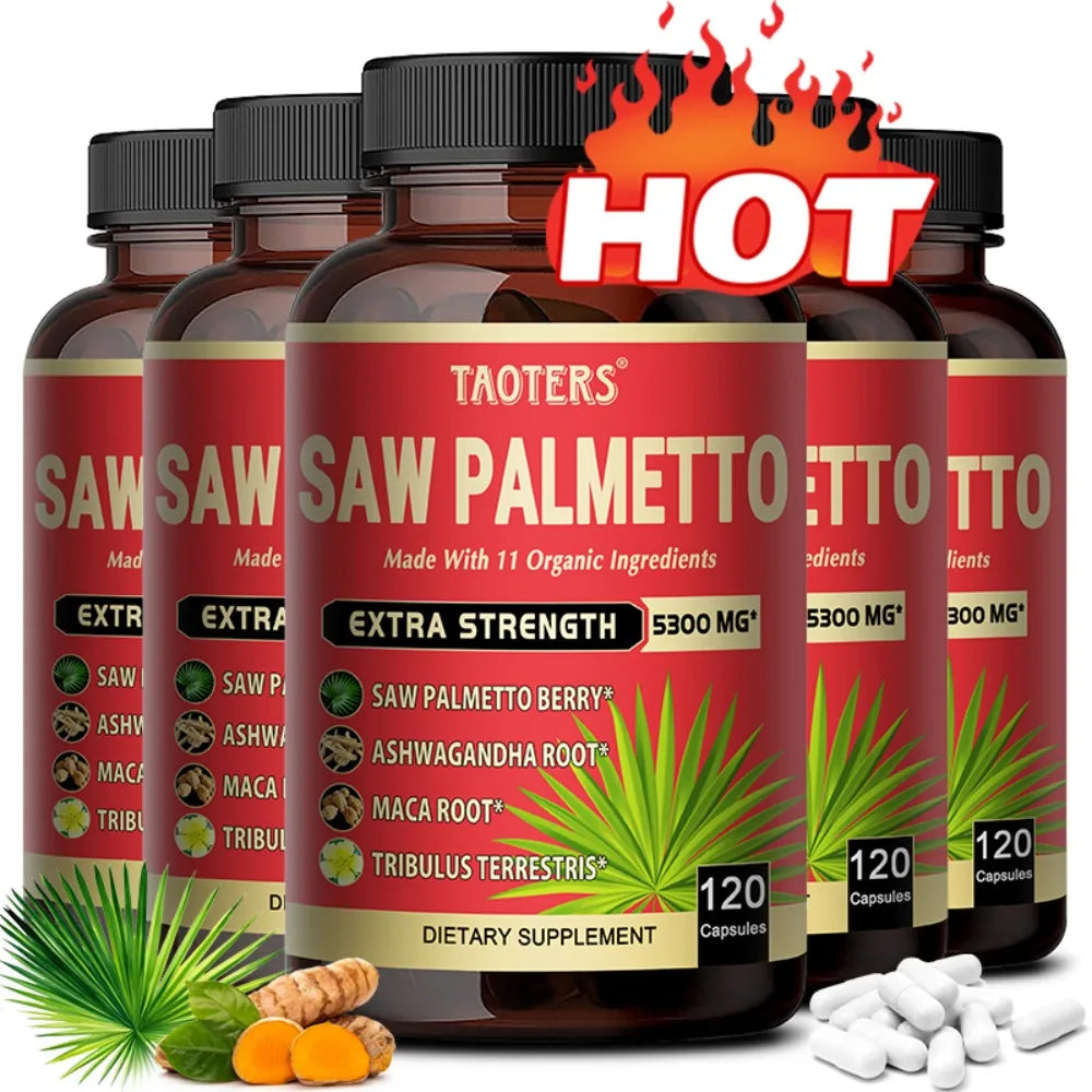 Saw Palmetto Ashwagandha Turmeric Capsules | STRESSXCEL Herbal Supplement Capsules Qst