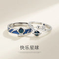 Astronaut Couple Rings – Planet Star Metal Ring Set | 3 Colors Couple Ring Set Qme Couplec-1 pair China Mainland