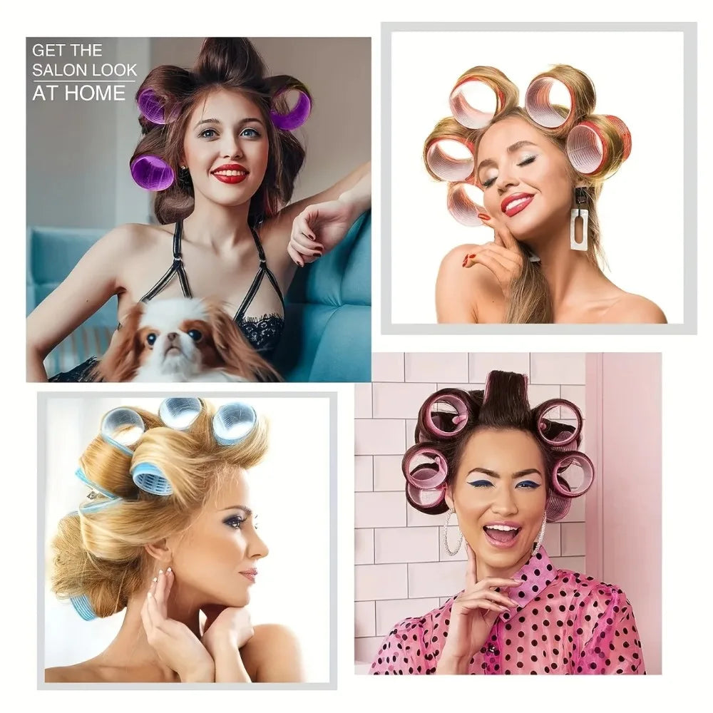Heatless Self-Grip Hair Rollers & Clips – 30 Pc DIY Set Hair Roller Set Qme