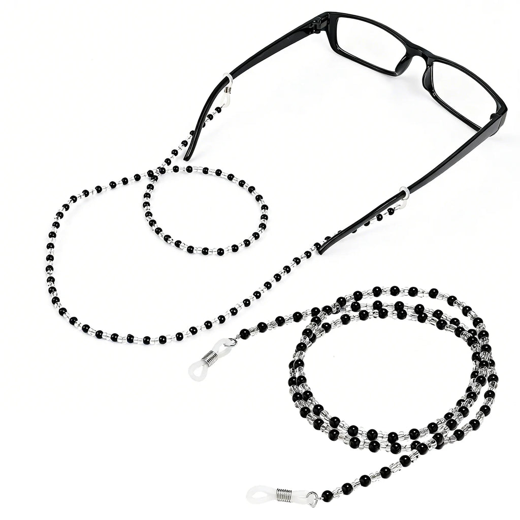 Pearl Beaded Eyeglass Chain Sunglass Holder Strap Lanyard Eyeglass Chain Lanyard Qst