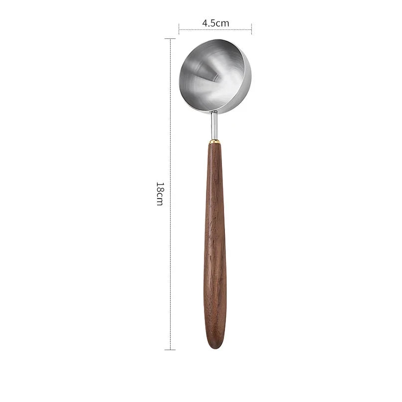 Stainless Steel Coffee Measuring Spoon with Wooden Handle Coffee Measuring Spoon Qme L