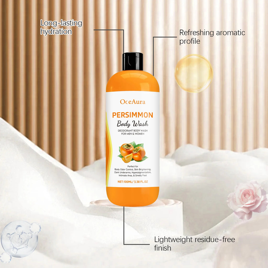 Persimmon Rosemary Body Wash Gel – Moisturizing Daily Shower Body Shower Gel Qst