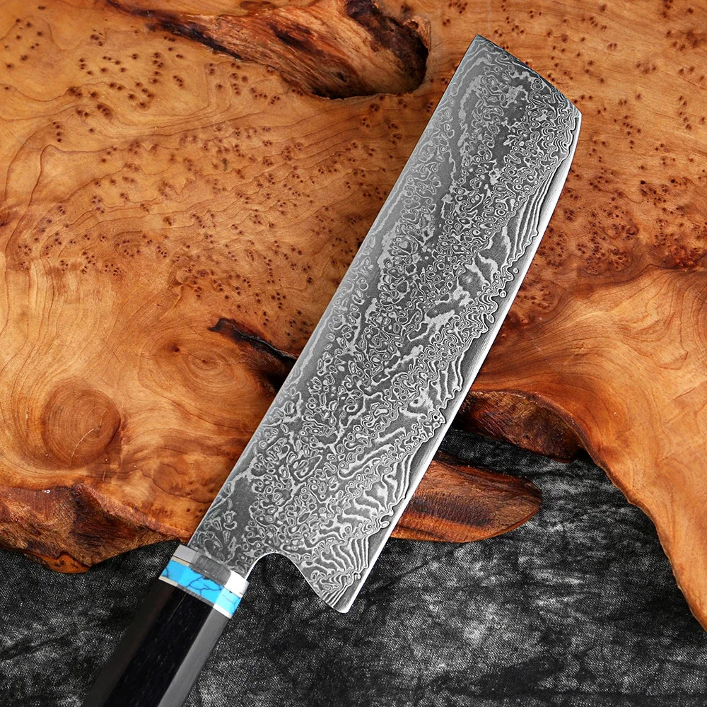 XITUO 7" Nakiri Knife – Japanese Damascus Steel Chef Knife Nakiri Chef Knife Qst