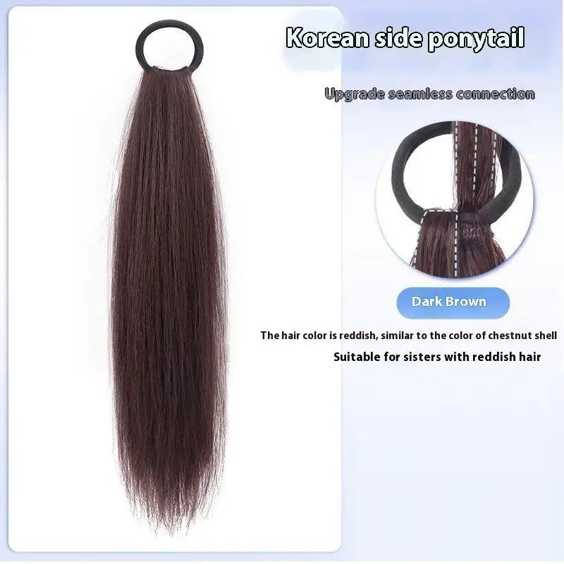 Natural Wave Fake Ponytail Extension – Elastic Band Low Tie Ponytail Hair Extension Qst A7