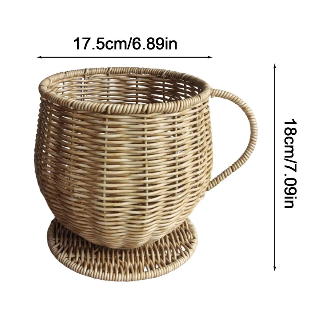 Woven Coffee Pod Holder – Large Capacity Cup-Shaped Organizer Coffee Pod Organizer Qme