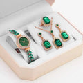 Women's Diamond Studded Bracelet Quartz Watch & Jewelry Set Bracelet Watch Set Qme 1