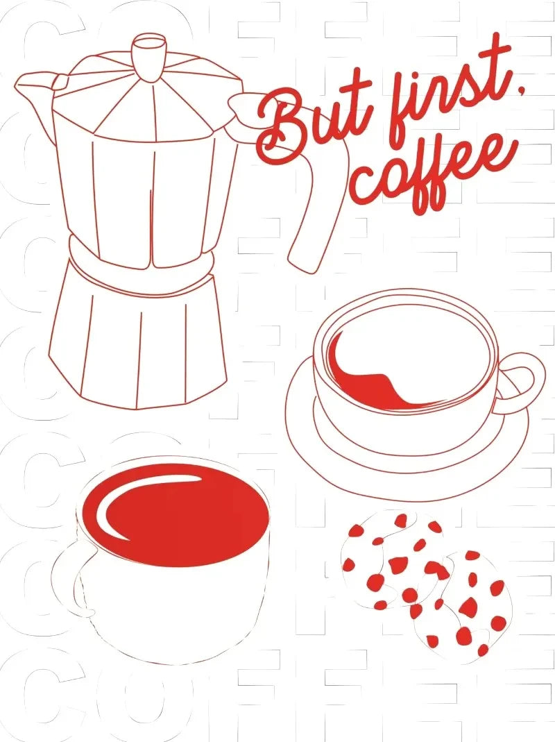 Retro Coffee Kitchen Canvas Wall Art – Mug & Croissant Poster Canvas Wall Art Qst C 50X70cm No Framed