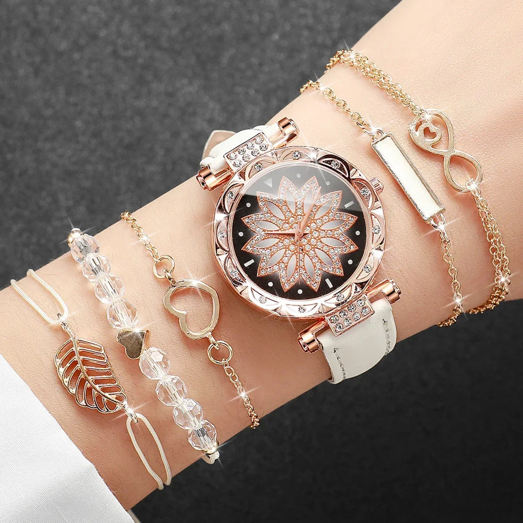 Women's Quartz Watch PU Leather Bracelet Strap | Stylish Bracelet Watch Qme