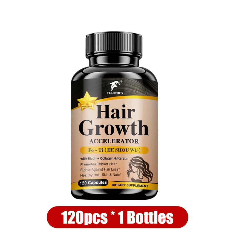 Hair Growth Supplement Capsules – Fo-Ti Root & Ginger Extract Hair Growth Supplement Qst 1 Bottles 120pcs