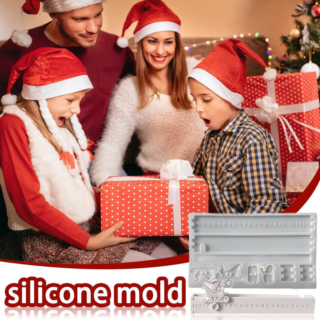 Christmas Advent Calendar Silicone Resin Mold – Easy Release Silicone Craft Mold Qme