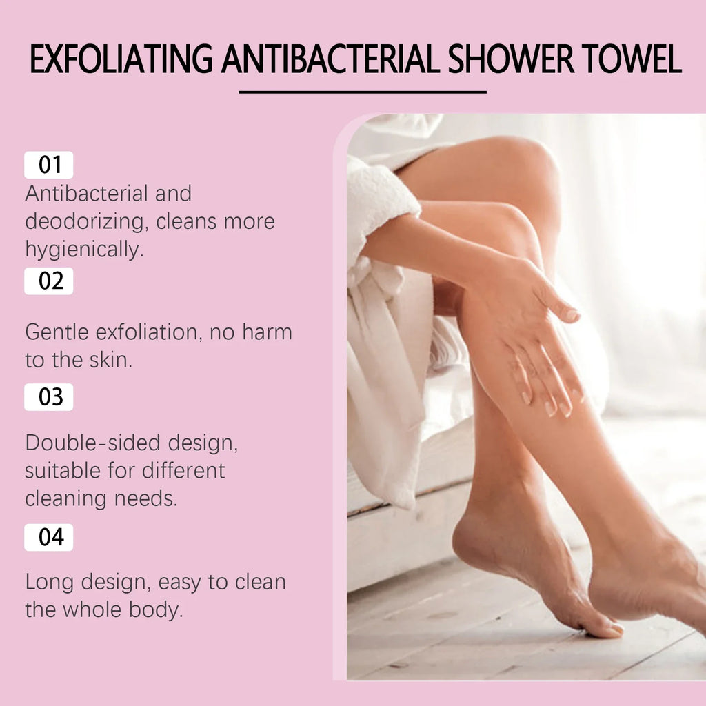 Carbon Fiber Back Scrubbing Exfoliating Towel | Bath Cloth Exfoliating Bath Towel Qme