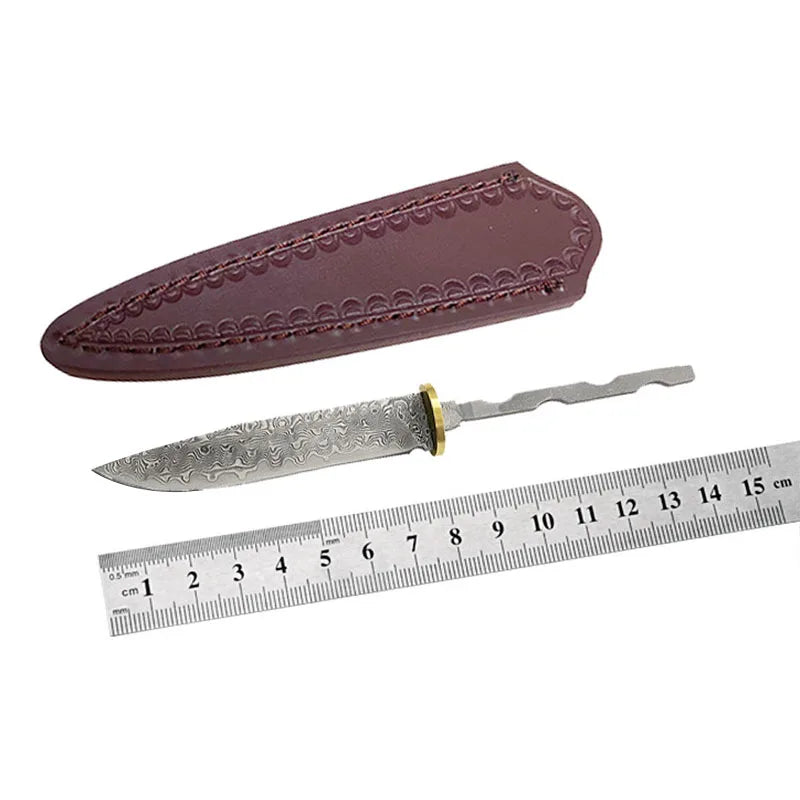 Swayboo Damascus Steel Knife Blank DIY Billet with Copper Sheet Knife Making Blank Qst