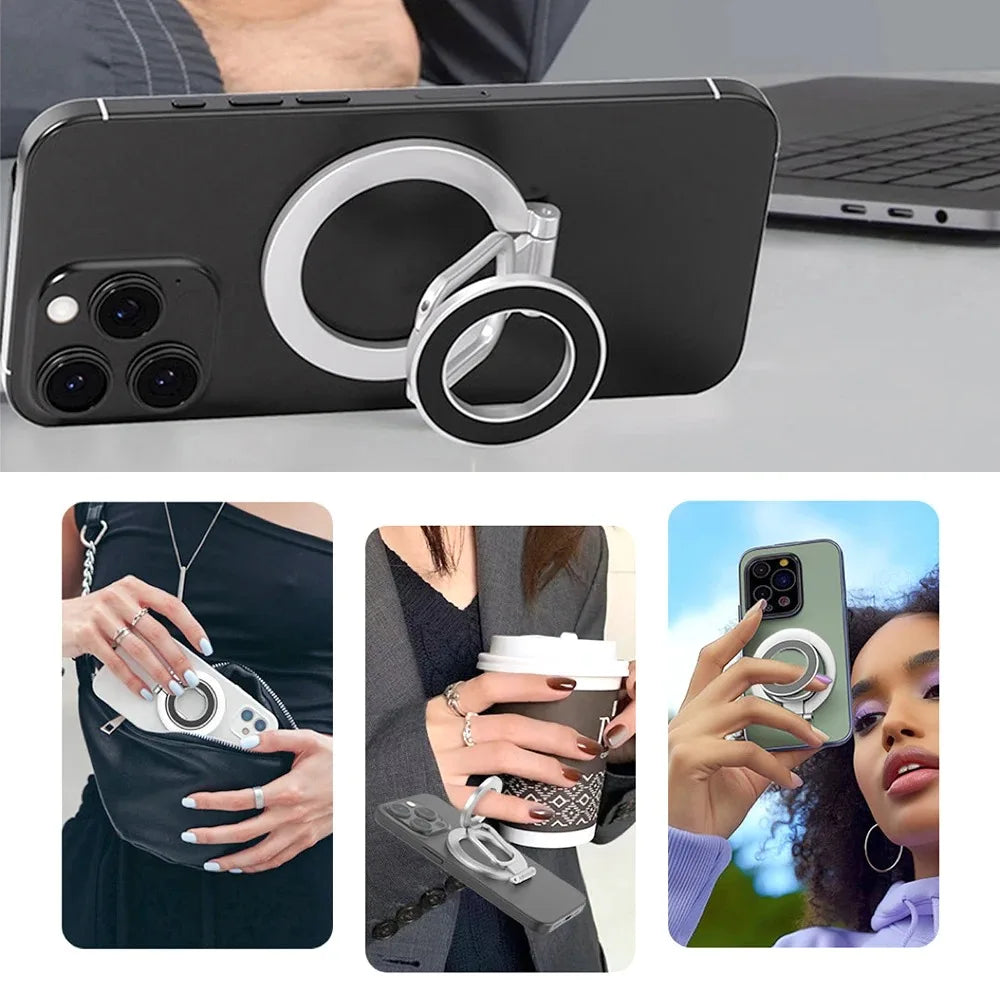 Magnetic Finger Ring Phone Holder Double-Sided Kickstand Phone Ring Stand Qme