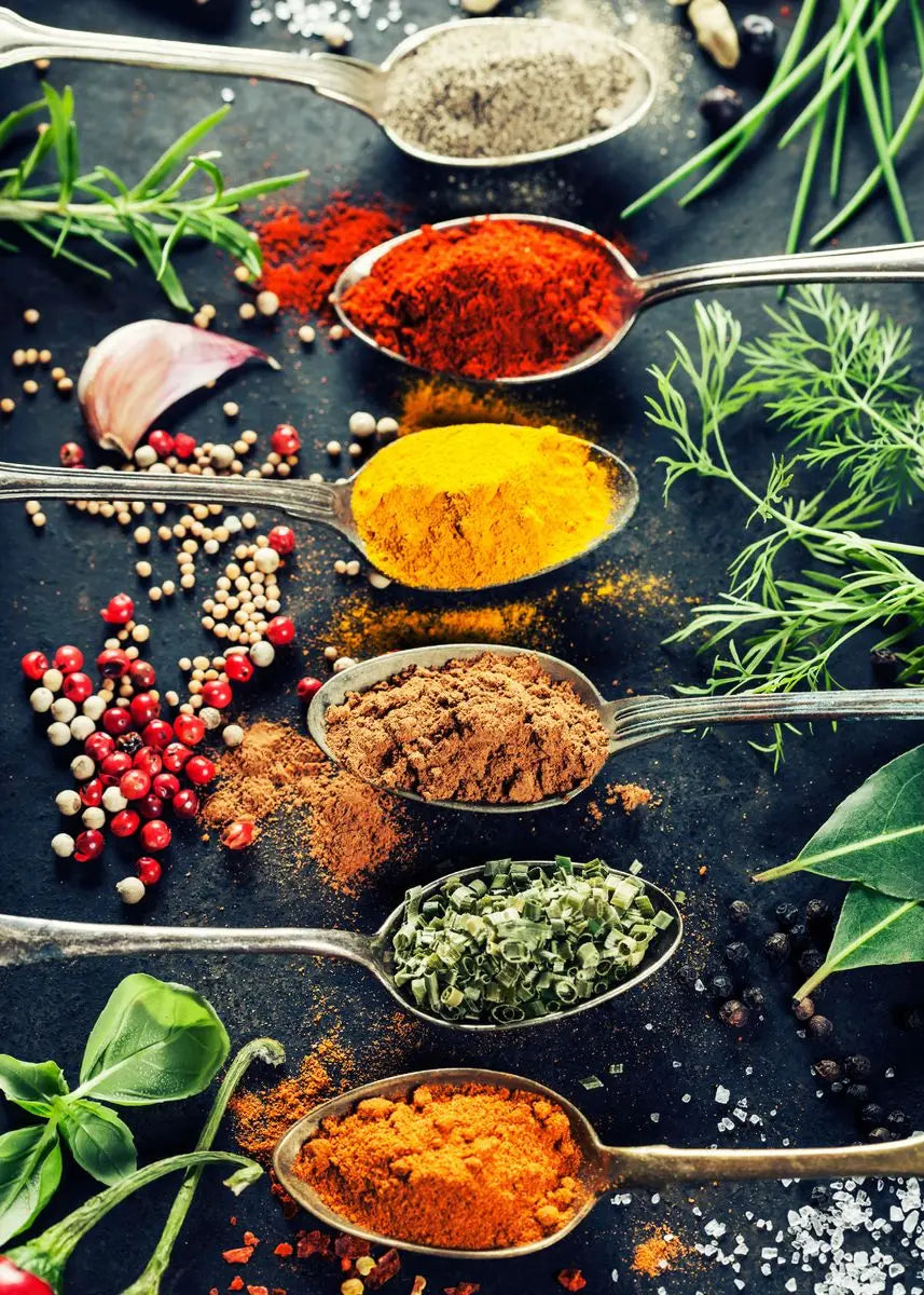 Colorful Spices Canvas Wall Art – Kitchen & Restaurant Decor