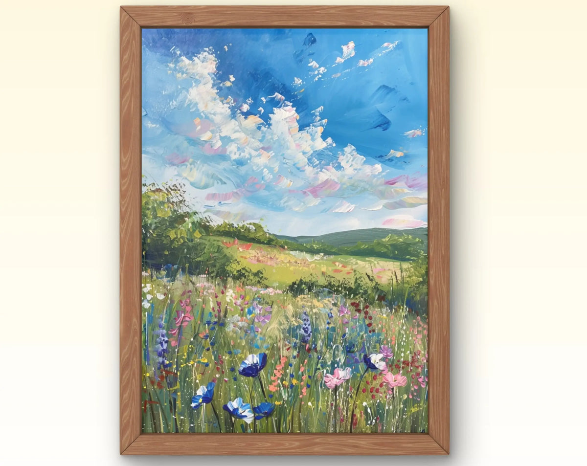 European Rural Scenery Canvas Print – Floral Wall Art Canvas Wall Art Qst 24 50x70cm Unframed