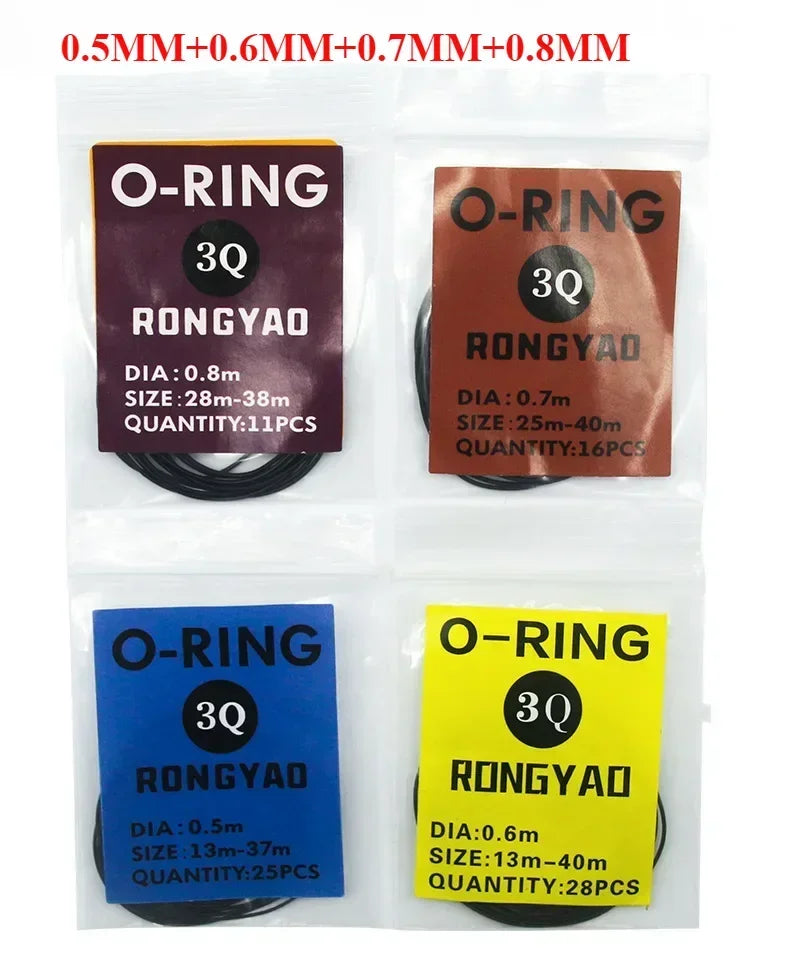 Watch Case Rubber O-Ring Gasket Set – Waterproof & Oil-Resistant Watch Repair Gasket Qme Black-4pcs