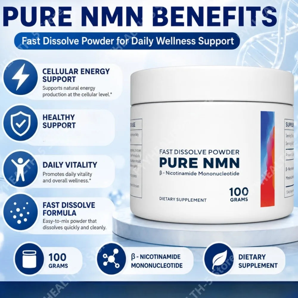 NMN Powder 100g – Fast Dissolve, USA Made, 3rd-Party Tested Dietary Supplement Qst
