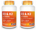 D3 K2 MK-7 Vitamin Capsules with Magnesium Zinc B6 MCT 120ct Vitamin Supplement Qst 2 Bottles