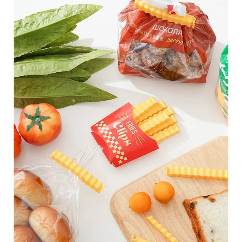 French Fries Snack Bag Sealing Clip & Fridge Sticker Food Bag Sealing Clip Qme