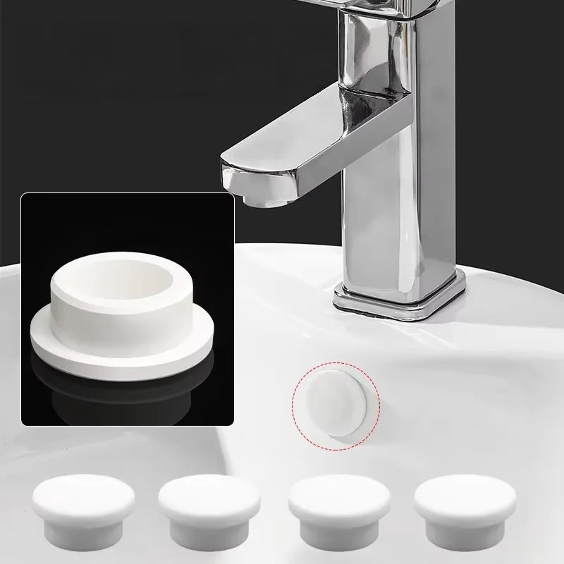Silicone Sink Overflow Cover Plug – Basin Drain Stopper 2/4 Pack Drain Overflow Plug Qst